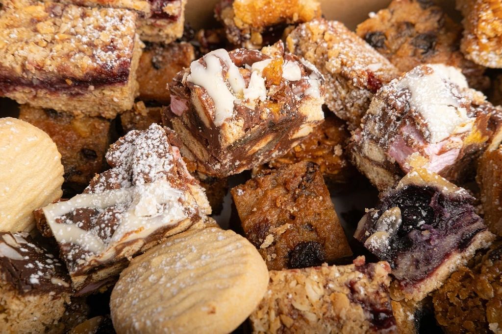 Brownies, flapjacks and shortbread